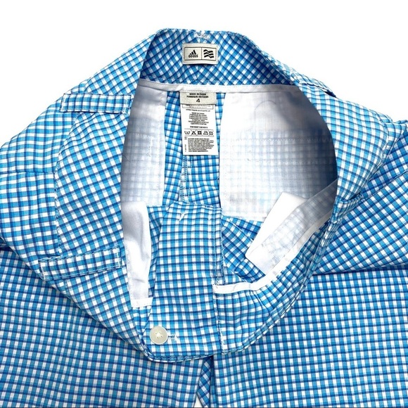 Adidas Plaid Soccer Aldwin Logo Soccer Shorts Blue - Picture 8 of 11